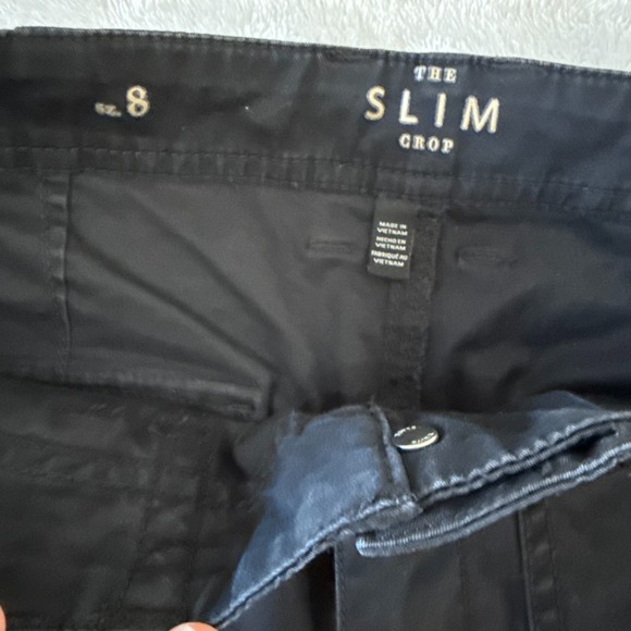 White House Black Market Slim Crop Cargo Pants Black Women's Size 8 - Picture 4 of 8